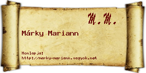 Márky Mariann névjegykártya